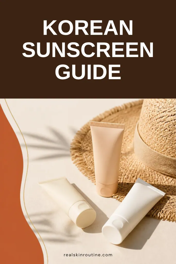 Three tubes of Korean sunscreens on a straw sun hat